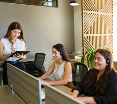 Team of female agents at a bilingual call center in Tijuana - best call center jobs in Tijuana.